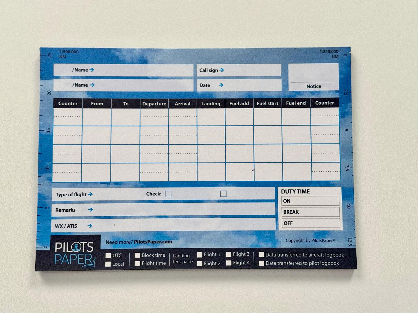 Pilots Paper (5 Blöcke)